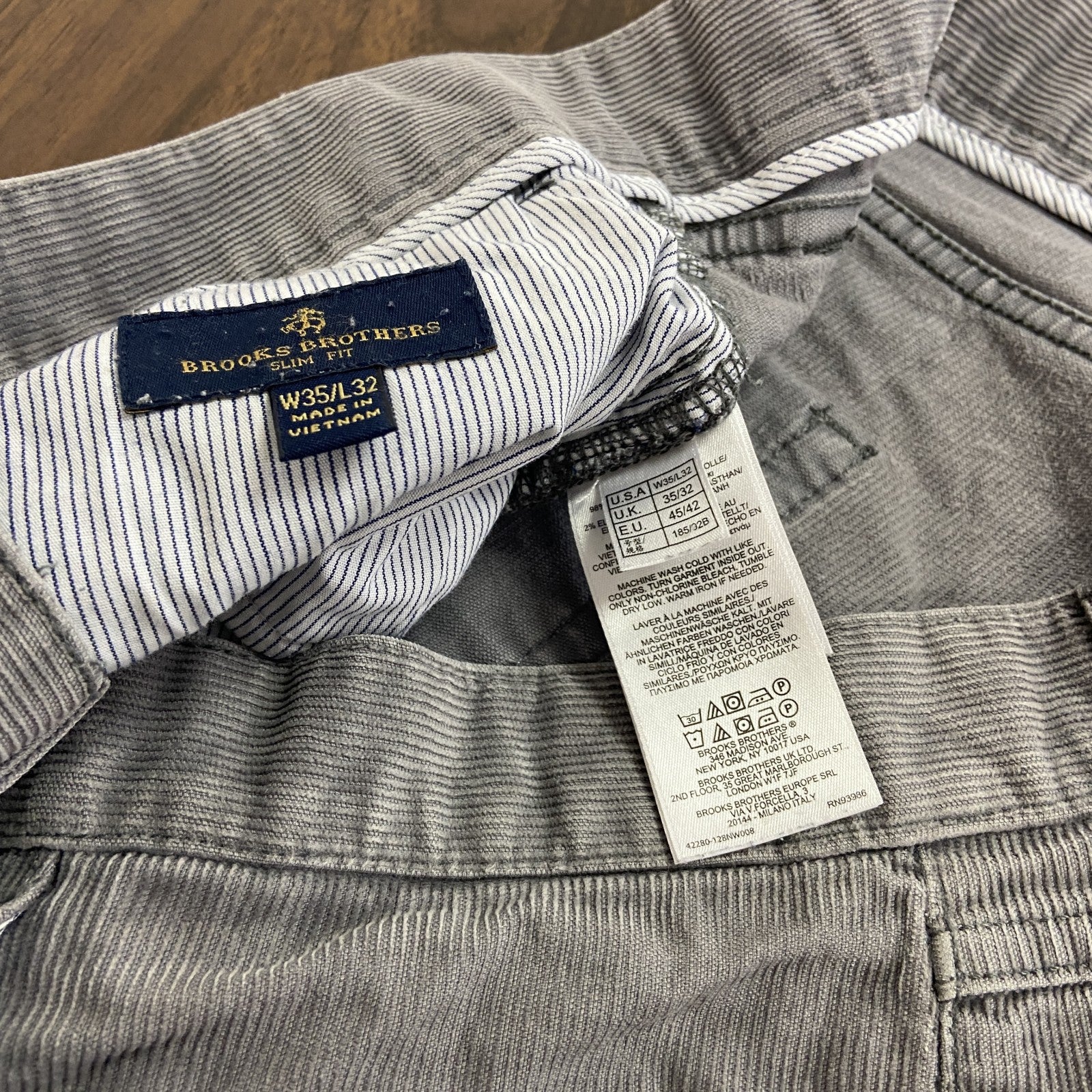 Brooks Brothers　ブルックスブラザーズ　コーデュロイパンツ　ジップフライ　灰色　グレー　W35サイズ
