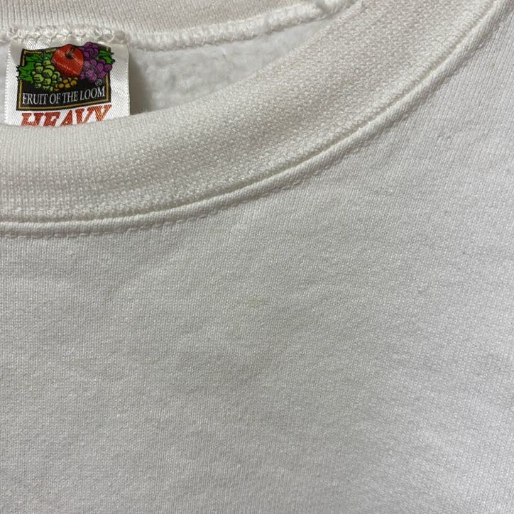 古着 used　FRUIT OF THE LOOM　長袖デザインプリントスウェット　トレーナー　星条旗　アメリカ　白　Lサイズ　