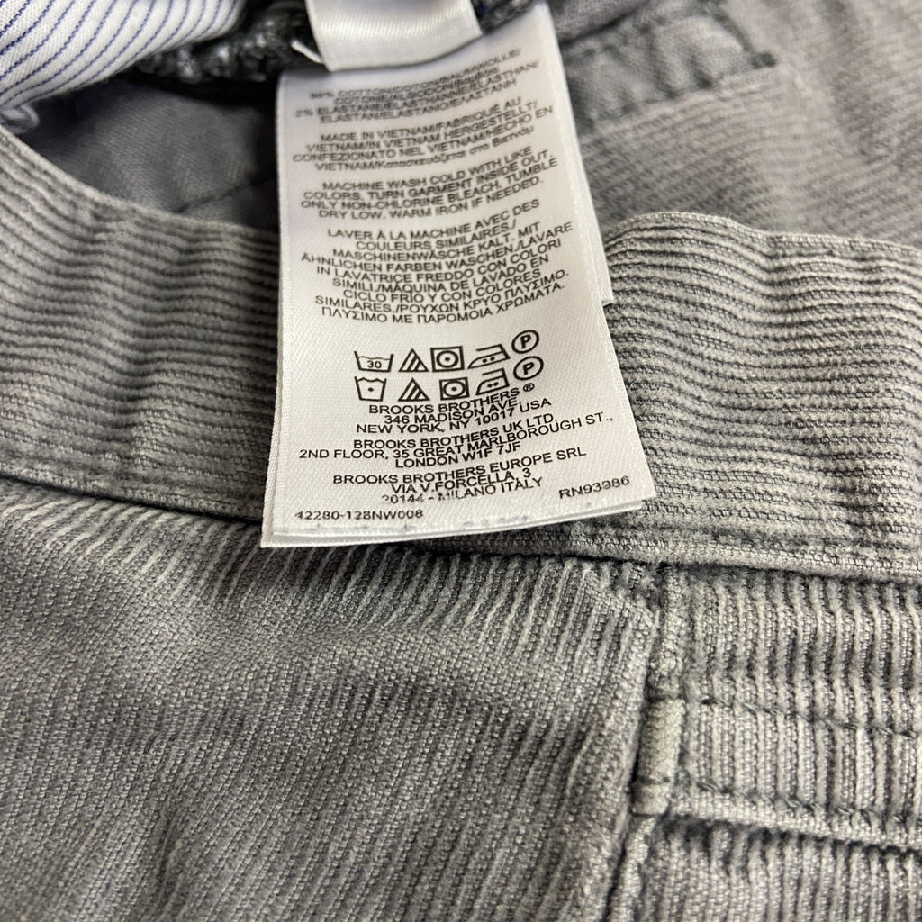 Brooks Brothers　ブルックスブラザーズ　コーデュロイパンツ　ジップフライ　灰色　グレー　W35サイズ