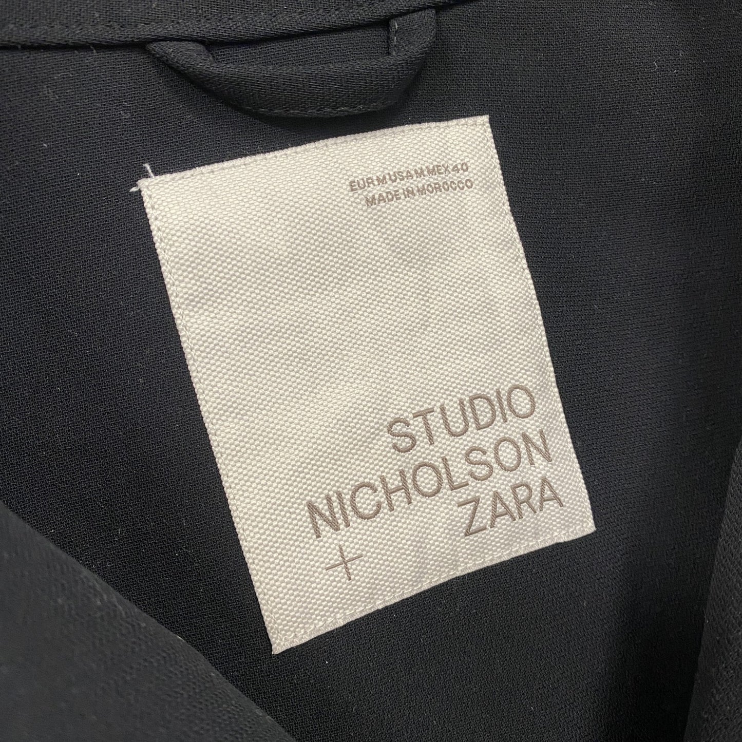 ZARA×STUDIO NICHOLSON　カンガルーポケットシャツジャケット　黒　ブラック　2XLサイズ