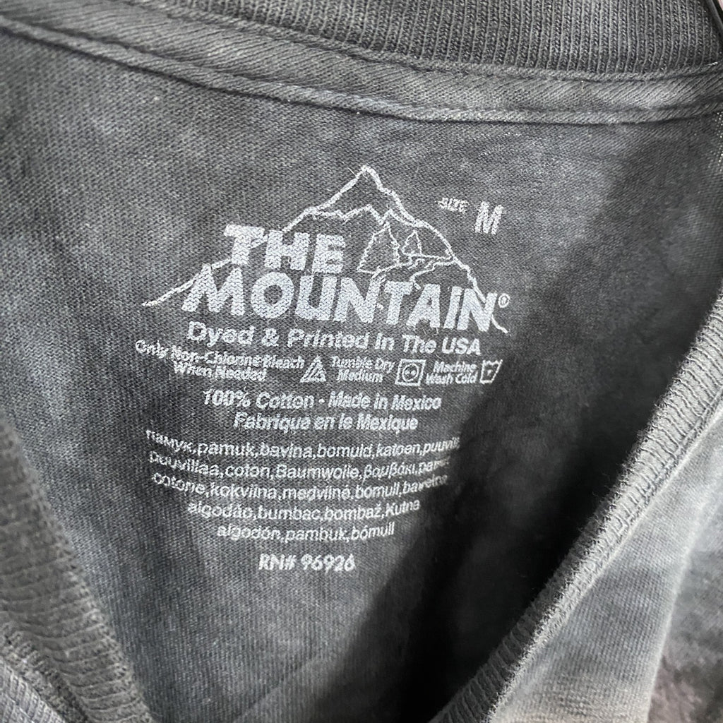THE MOUNTAIN　ザマウンテン　半袖アニマルプリントTシャツ　牛　タイダイ　灰色　ダークグレー　Mサイズ