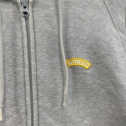 NITRAID　ナイトレイド　フルジップスウェットパーカー/フーディー　ラグランスリーブ　灰色　霜降りグレー　Mサイズ