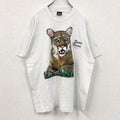 80s　SCREEN STARS　半袖アニマルプリントTシャツ　ヴィンテージ　シングルステッチ　白　ホワイト　XLサイズ
