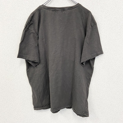 古着 used　H&M 　半袖ダメージデザインプリントTシャツ　CUSTTOM SHOP　クルーネック　灰色　XLサイズ
