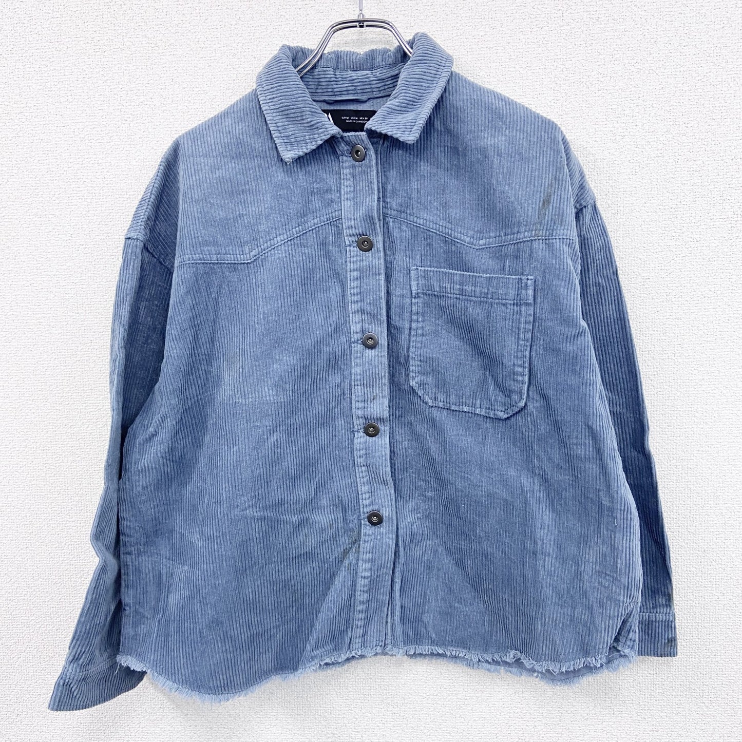 ZARA　ザラ　コーデュロイシャツジャケット　ウエスタンシャツ　青　ブルー　Mサイズ