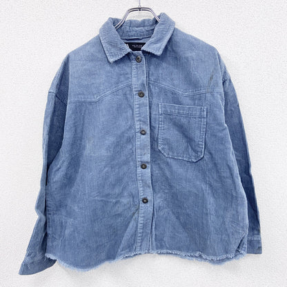 ZARA　ザラ　コーデュロイシャツジャケット　ウエスタンシャツ　青　ブルー　Mサイズ