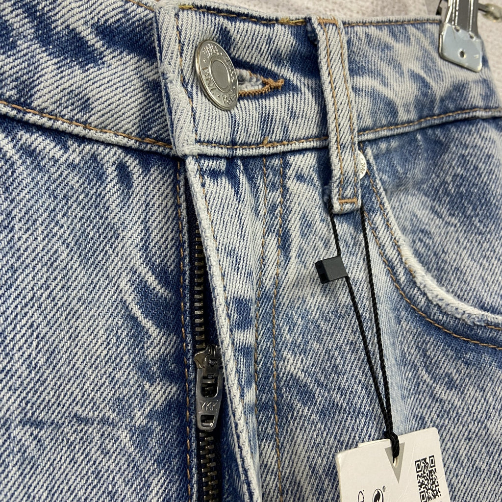 ZARA　ザラ　デニムパンツ/ジーンズ　デッドストック　パッチワーク　ジップフライ　切り替え　インディゴ　32サイズ