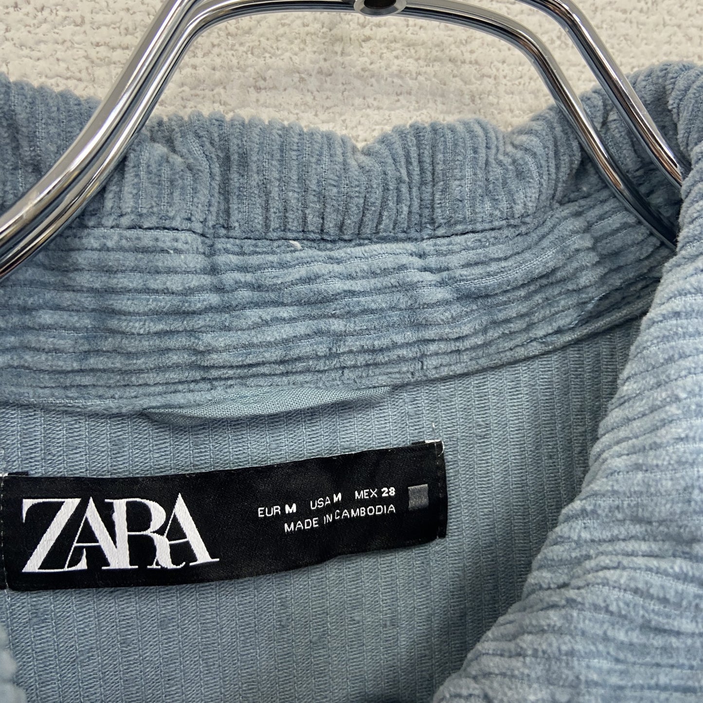 ZARA　ザラ　コーデュロイシャツジャケット　ウエスタンシャツ　青　ブルー　Mサイズ
