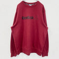 古着　used　Reebok　リーボック　スウェット　裏起毛　ブランドロゴ　ノームコア　レトロデザイン　赤　レッド　XLサイズ