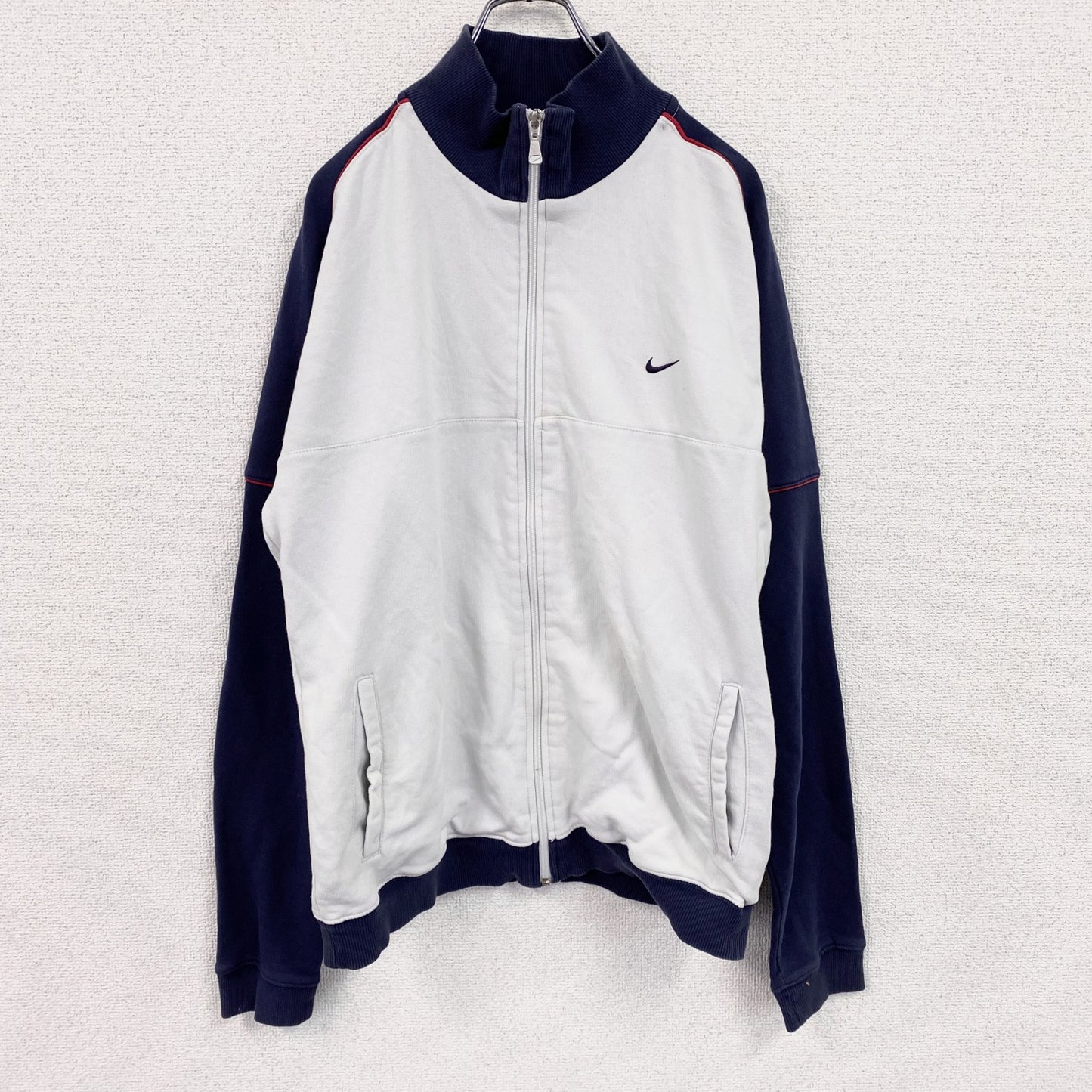 00s　NIKE　ナイキ　フルジップスウェットジャケット　トラックジャケット/ジャージ　白　ホワイト　Lサイズ
