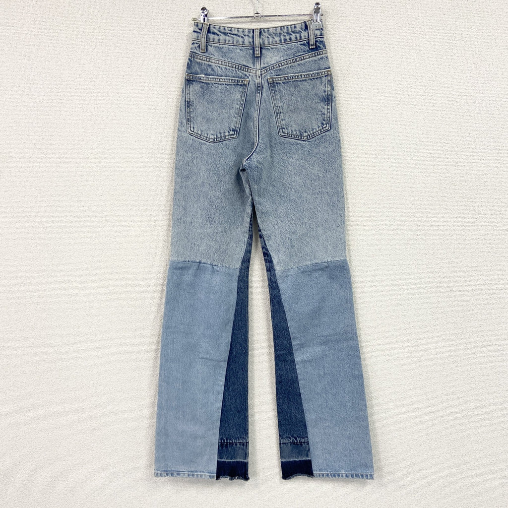 ZARA　ザラ　デニムパンツ/ジーンズ　デッドストック　パッチワーク　ジップフライ　切り替え　インディゴ　32サイズ
