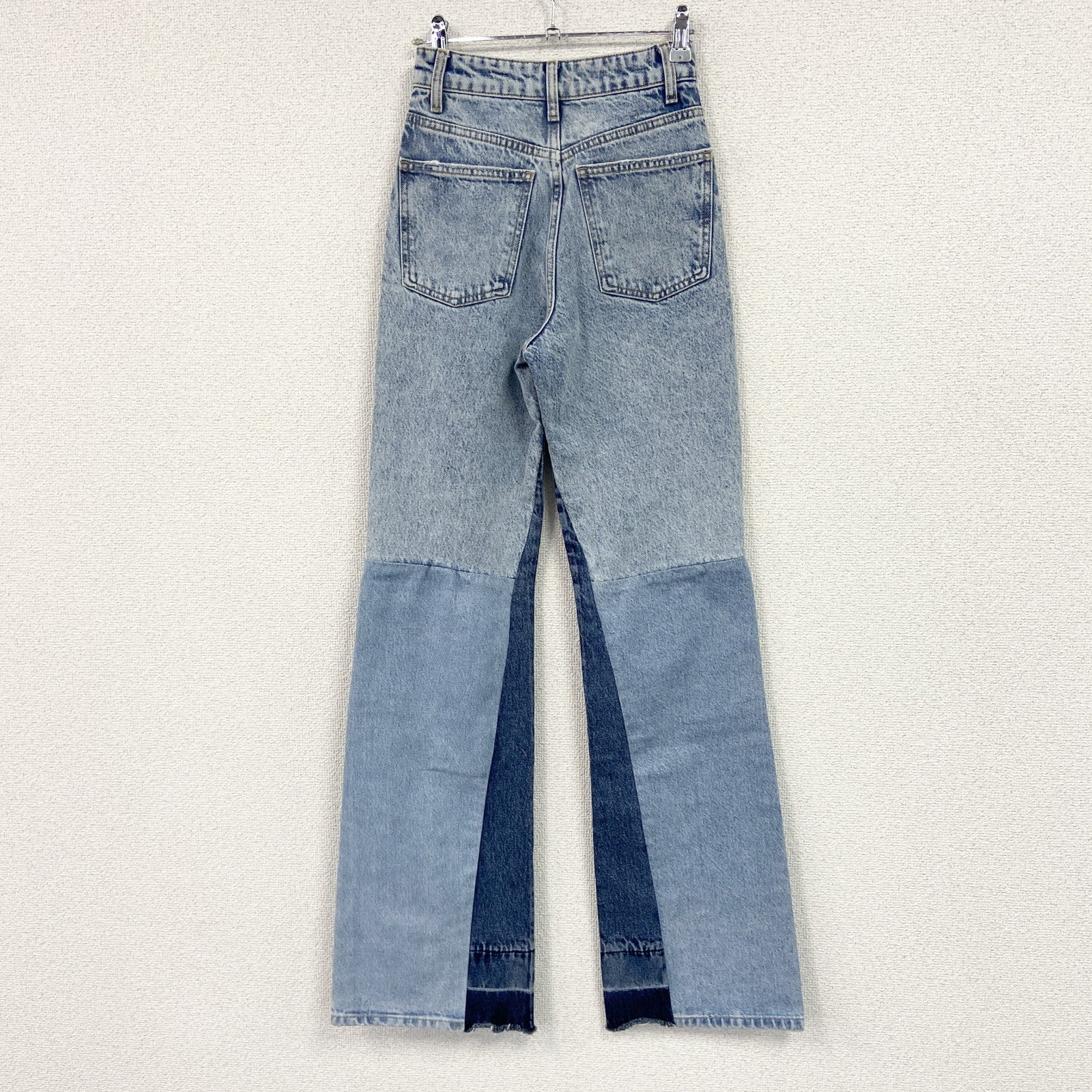 ZARA　ザラ　デニムパンツ/ジーンズ　デッドストック　パッチワーク　ジップフライ　切り替え　インディゴ　32サイズ