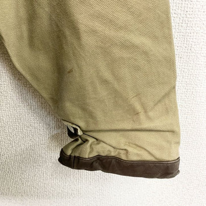 ～90s　ハンティングジャケット　ダックジャケット　レザーカラー　ヴィンテージ　ベージュ　Lサイズ