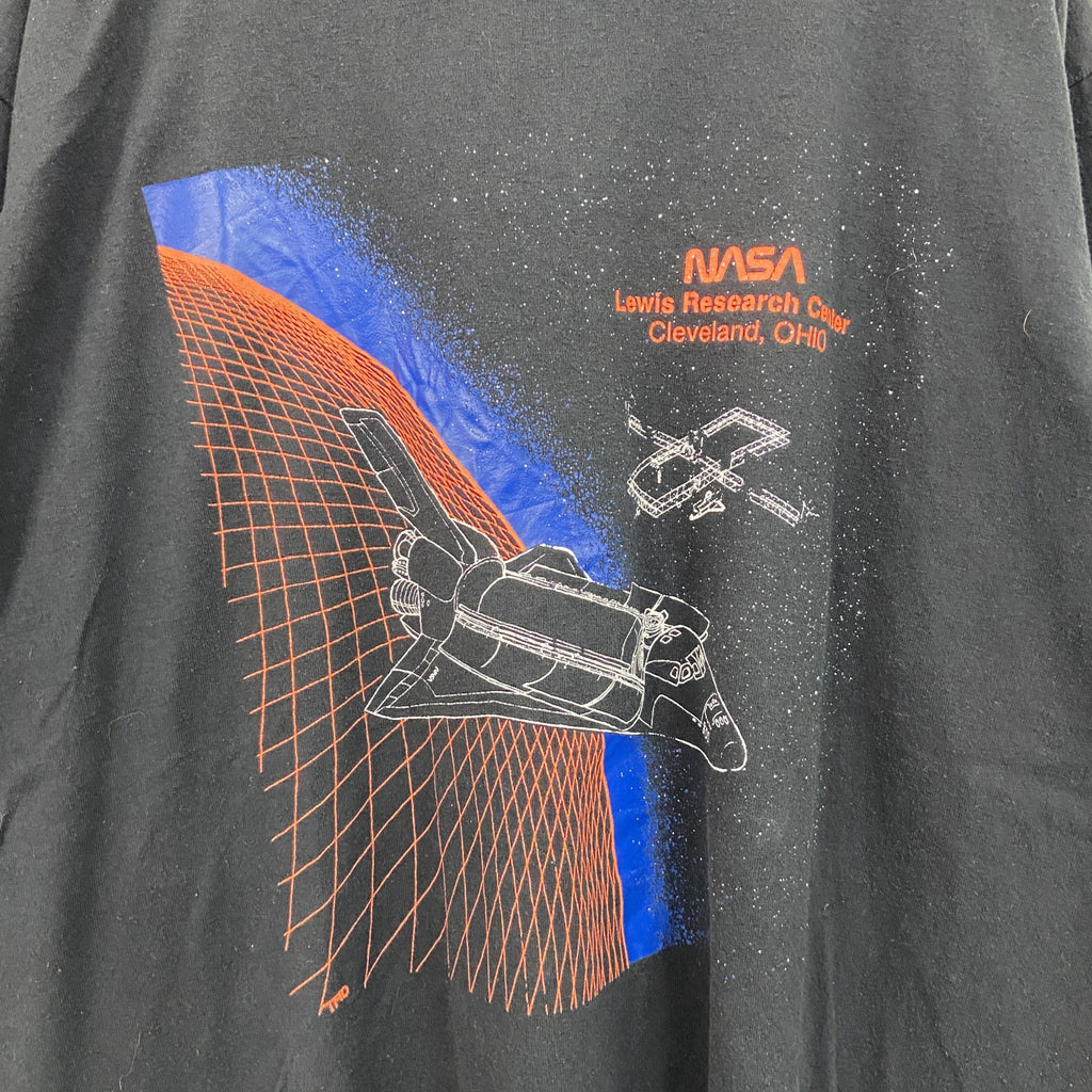 NASA　ナサ　半袖プリントTシャツ　シングルステッチ　黒　ブラック
