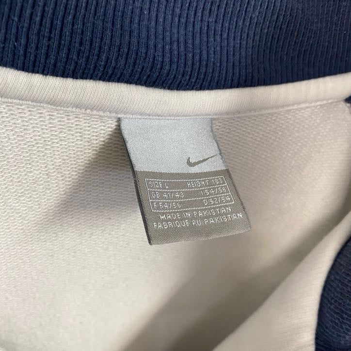 00s　NIKE　ナイキ　フルジップスウェットジャケット　トラックジャケット/ジャージ　白　ホワイト　Lサイズ