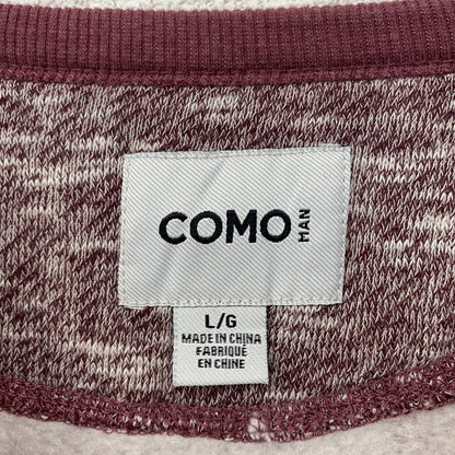 古着 used　COMO　MAN　スウェット　プルオーバー　ノームコア　レトロデザイン　霜降りカラー　赤　レッド　Lサイズ
