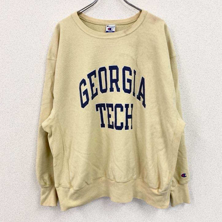 90s　Champion　チャンピオン　リバースウィーブ　スウェット/トレーナー　刺繍タグ　イエロー　2XLサイズ