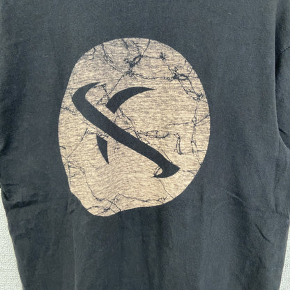 古着 used　LOST ロスト　半袖ダメージデザインプリントTシャツ　クルーネック　黒　ブラック　レトロ　Mサイズ