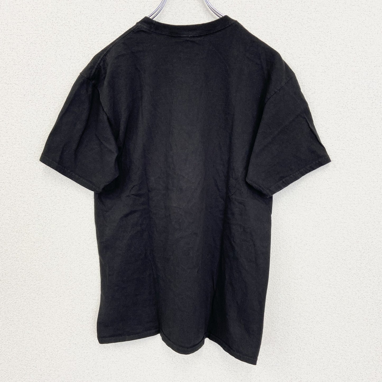 古着 used　LOST ロスト　半袖ダメージデザインプリントTシャツ　クルーネック　黒　ブラック　レトロ　Mサイズ