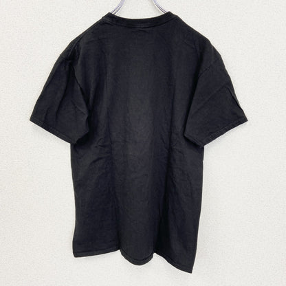 古着 used　LOST ロスト　半袖ダメージデザインプリントTシャツ　クルーネック　黒　ブラック　レトロ　Mサイズ