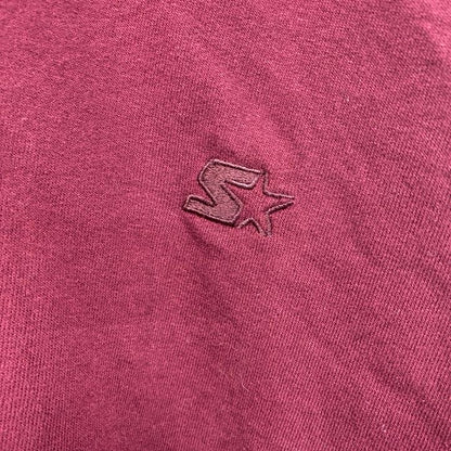 古着 used　STARTER　スターター　ワンポイント刺繍スウェット　レトロデザイン　エンジ　赤　ワインレッド　XLサイズ