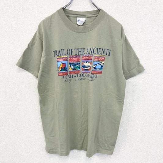 古着 used　PORT&COMPANY　半袖デザインプリントTシャツ　COLORADO　クルーネック　レトロデザイン　Mサイズ