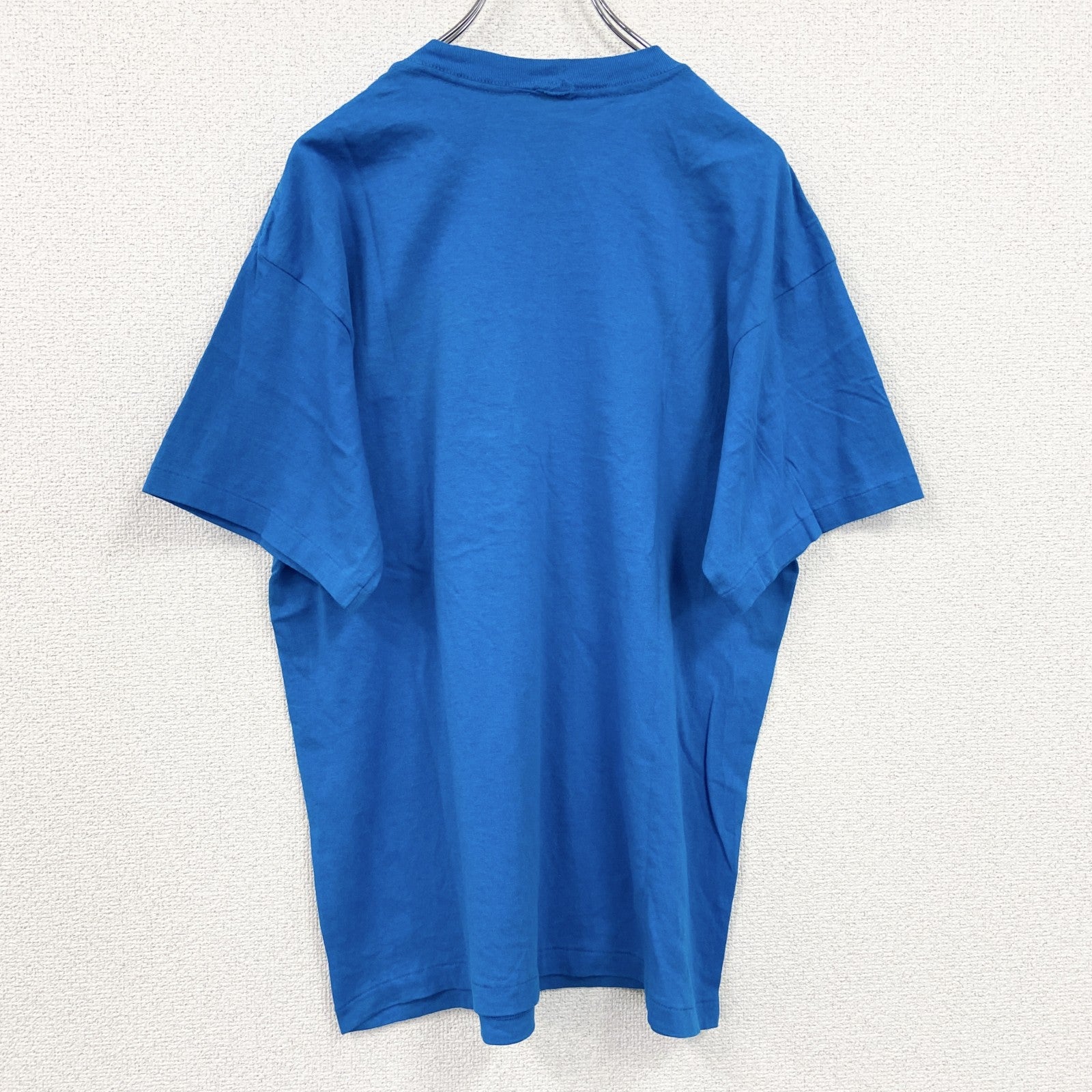 80s～　半袖プリントTシャツ　ヴィンテージ　シングルステッチ　青　ブルー