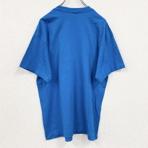80s～　半袖プリントTシャツ　ヴィンテージ　シングルステッチ　青　ブルー
