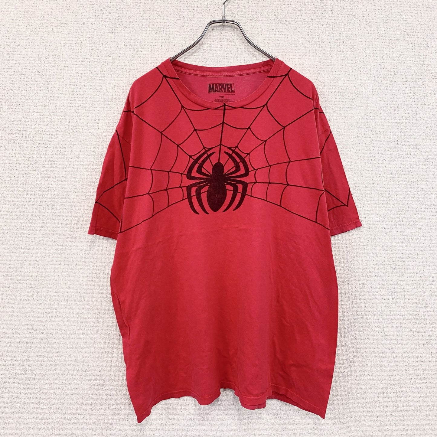 MARVEL　マーベル　スパイダーマン　半袖プリントTシャツ　赤　レッド　2XLサイズ