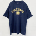 古着 used　champion　チャンピオン　半袖カレッジプリントTシャツ　ノートルダム大学　ネイビー　XLサイズ