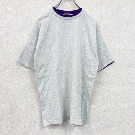90s　FRUIT OF THE LOOM　半袖プリントTシャツ　ヴィンテージ　シングルステッチ　灰色　グレー　Ｍサイズ