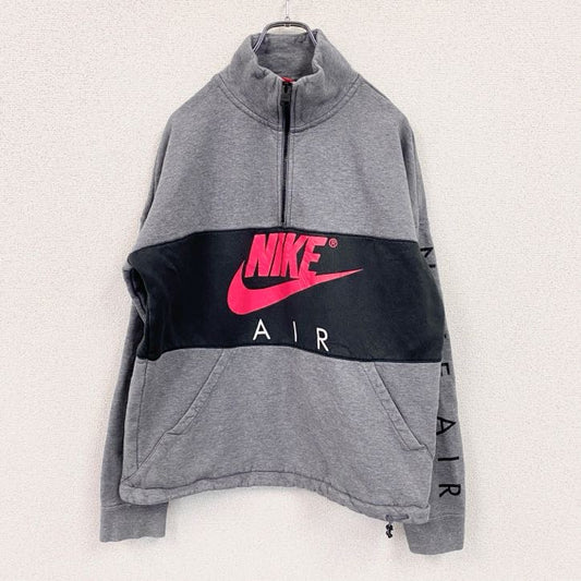 NIKE　ナイキ　ハーフジッププルオーバースウェット/トレーナー　バイカラー　灰色　グレー　Lサイズ