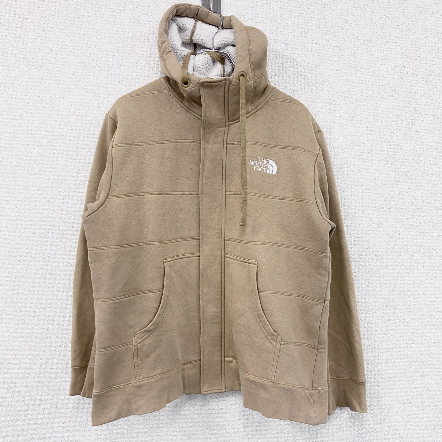 THE NORTH FACE　ザ・ノースフェイス　フルジップスウェットパーカー/フーディー　裏ボア　ベージュ　Lサイズ