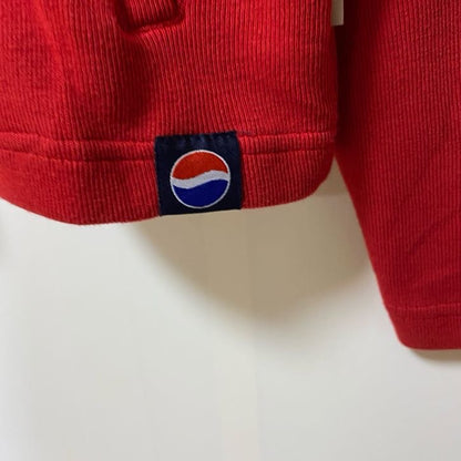 古着 used　Reebok リーボック　長袖ワンポイントロゴ刺繍パーカー　フルジップ　ペプシタグ　赤　レッド　XLサイズ