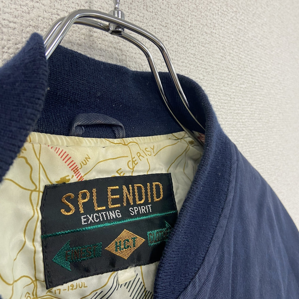 80s～　SPLENDID　MA-1/ブルゾン　ワークジャケット　刺繡デザイン　ヴィンテージ　紺　ネイビー