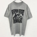 古着 used　JERZEES ジャージーズ　半袖プリントTシャツ　NEWMAN GROVE　グレー　灰色　クルーネック