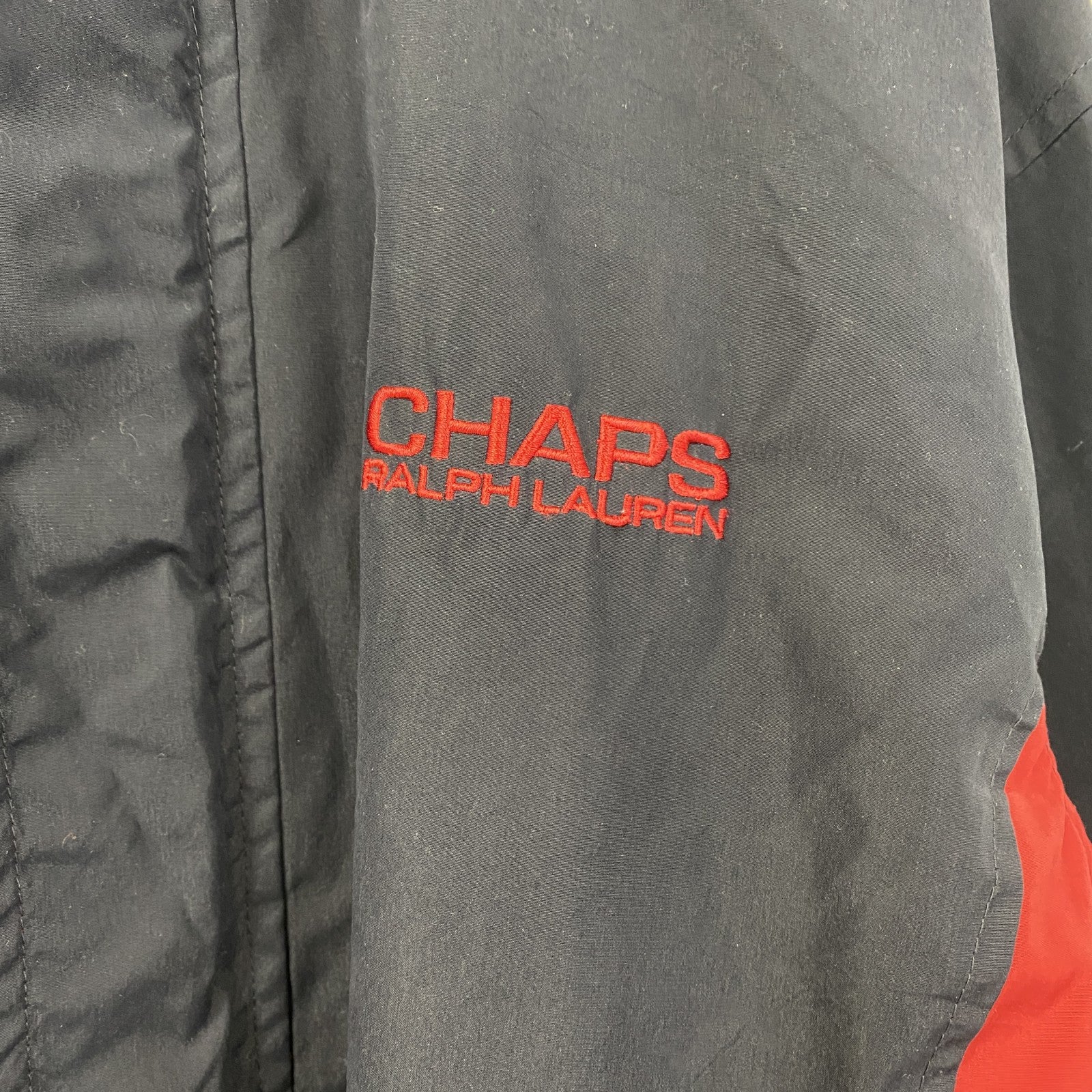 古着 used　CHAPS RALPH LAUREN　ラルフローレン　長袖ワンポイント刺繍ナイロンジャケット　ネイビー　Mサイズ