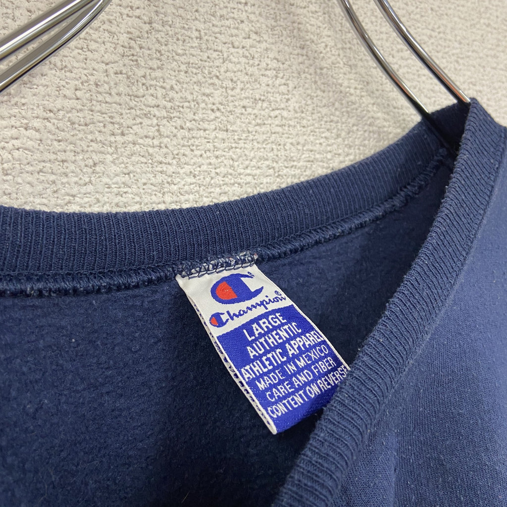 90s　Champion　チャンピオン　スウェット/トレーナー　刺繍ロゴ　ワンポイント　刺繍タグ　紺　ネイビー　Lサイズ