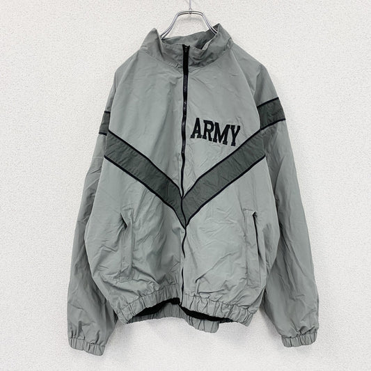 米軍　U.S.ARMY　トレーニングジャケット　フルジップナイロンジャケット　灰色　グレー　Mサイズ