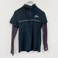 FILA　フィラ　ゴルフウェア　長袖ハーフジップポロシャツ　ボーダー　黒　ブラック　Mサイズ