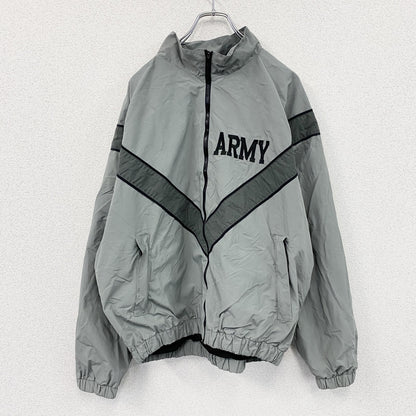 90s　米軍　U.S.ARMY　IPFU　トレーニングジャケット　フルジップナイロンジャケット　ヴィンテージ　灰色　グレー　Mサイズ