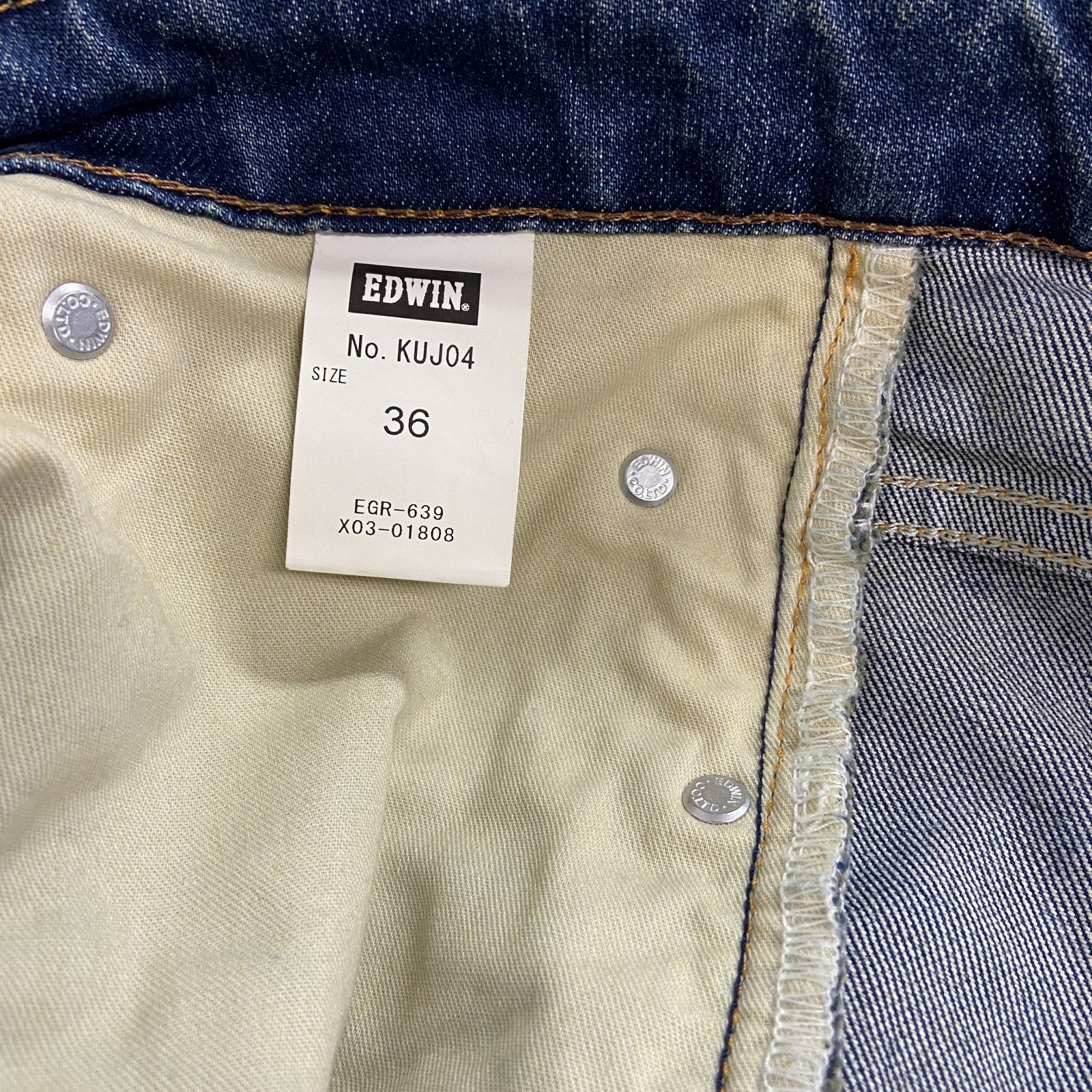 EDWIN　エドウィン　デニムパンツ/ジーンズ　鬼ヒゲ　縦落ち　ジップフライ　インディゴ　36サイズ