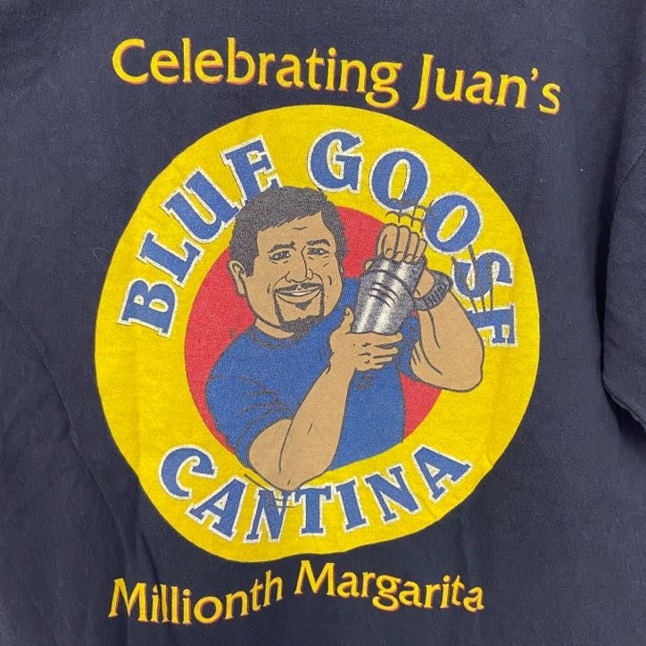 anvil　アンヴィル　半袖プリントTシャツ　BLUE GOOSE　3連プリント　アーチプリント　黒　ブラック　Sサイズ