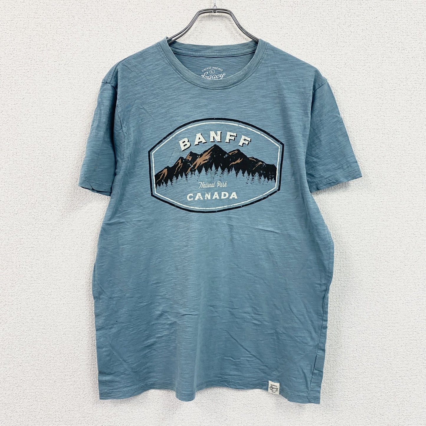 Legacy Casual Apparel　半袖プリントTシャツ　カナダ　BANFF　アーチプリント　青　ブルー　Lサイズ