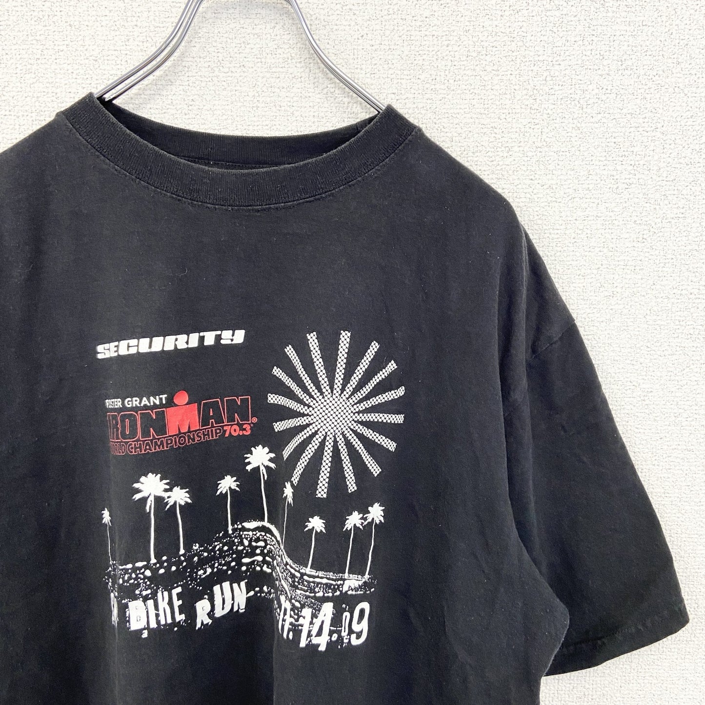 古着 used　ZYNC　IRONMAN　トライアスロン　半袖プリントTシャツ　黒　ブラック　ビックシルエット　XXLサイズ