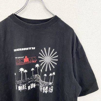 古着 used　ZYNC　IRONMAN　トライアスロン　半袖プリントTシャツ　黒　ブラック　ビックシルエット　XXLサイズ