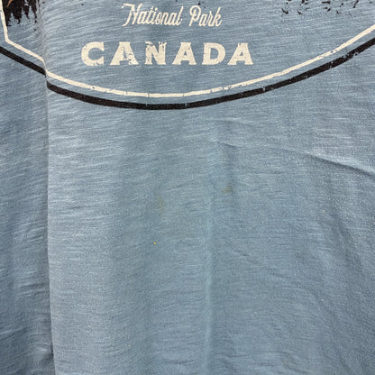 Legacy Casual Apparel　半袖プリントTシャツ　カナダ　BANFF　アーチプリント　青　ブルー　Lサイズ