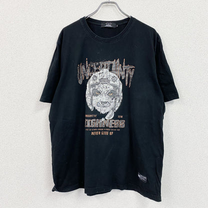 BIG PLUS　JSMIX　半袖プリントアニマルTシャツ　NEVER GIVE UP　黒　ブラック　5XLサイズ