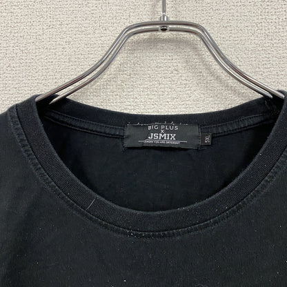 BIG PLUS　JSMIX　半袖プリントアニマルTシャツ　NEVER GIVE UP　黒　ブラック　5XLサイズ