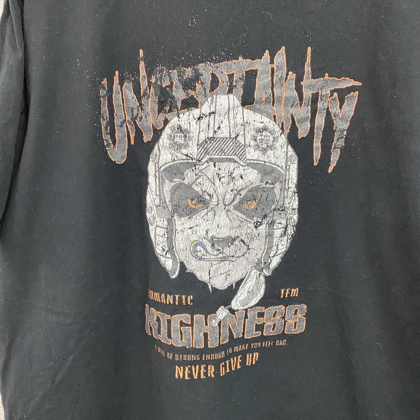 BIG PLUS　JSMIX　半袖プリントアニマルTシャツ　NEVER GIVE UP　黒　ブラック　5XLサイズ